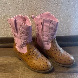 PAWZ Pink and Brown Kids Boots
